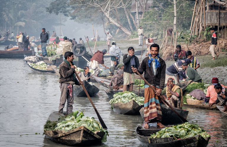 Floating Vegetable Market in Barisal