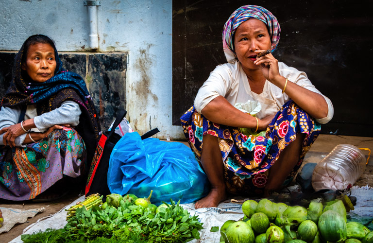 Indigenous Marma woman trading Vegetables